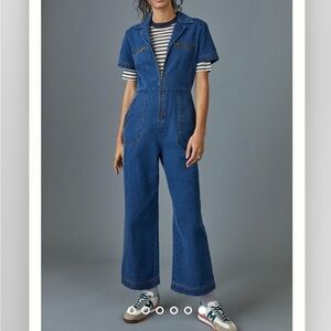 Anthropologie Porridge Maggie Relaxed Denim Jumpsuit NWT Small